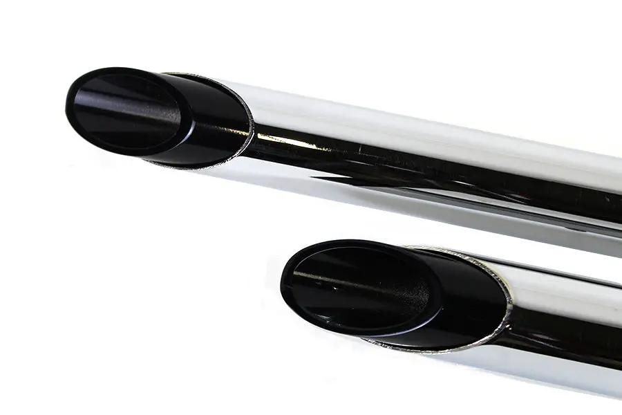 V-Twin Exhaust Drag Pipe Set with Short Black Slash Tips for Harley Davidson FXST (1986-1995) by V-Twin