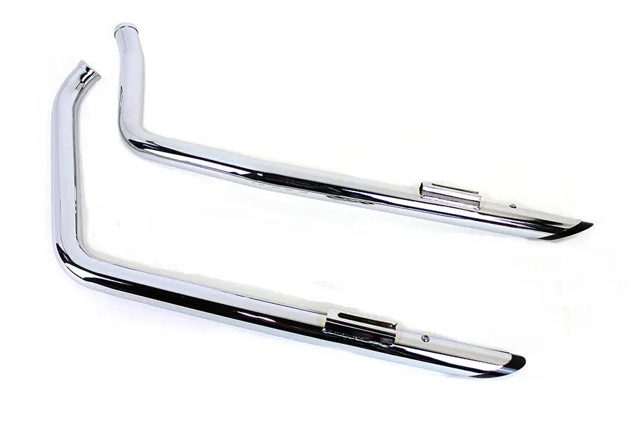 V-Twin Exhaust Drag Pipe Set with Short Black Slash Tips for Harley Davidson FXST (1986-1995) by V-Twin