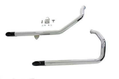 V-Twin Wyatt Gatling Exhaust Drag Pipe Set with Black Slash Tips for Harley Davidson XL Models by V-Twin