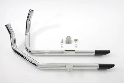 V-Twin Wyatt Gatling Exhaust Drag Pipe Set with Black Slash Tips for Harley Davidson XL Models by V-Twin