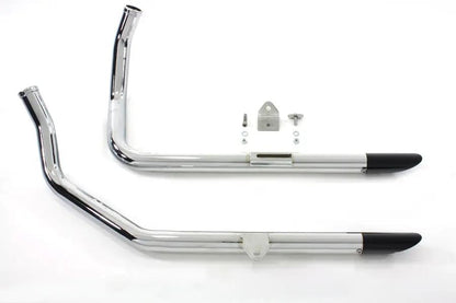 V-Twin Wyatt Gatling Exhaust Drag Pipe Set with Black Slash Tips for Harley Davidson XL Models by V-Twin