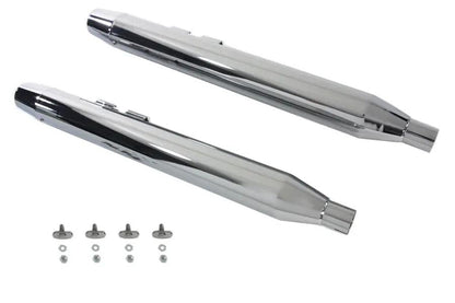 V-Twin Muffler Set with Chrome Long Tapered End Tips for Harley Davidson FLT - Part No. 9433 by V-Twin