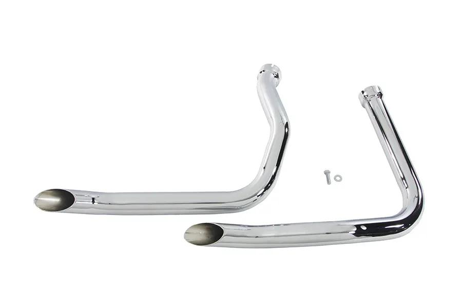 Paughco 721A Exhaust Goose Drag Pipe Set with Slash Cut Ends for Harley Davidson FL (1948-1957) by Paughco