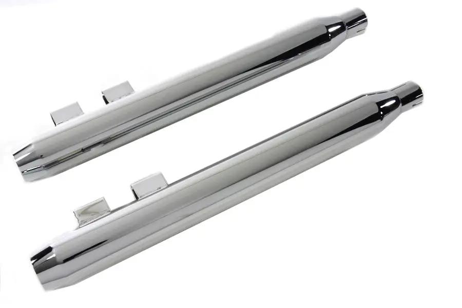 V-Twin Muffler Set with Chrome Short Tapered End Tips for Harley Davidson FLT (1995-2004) by V-Twin