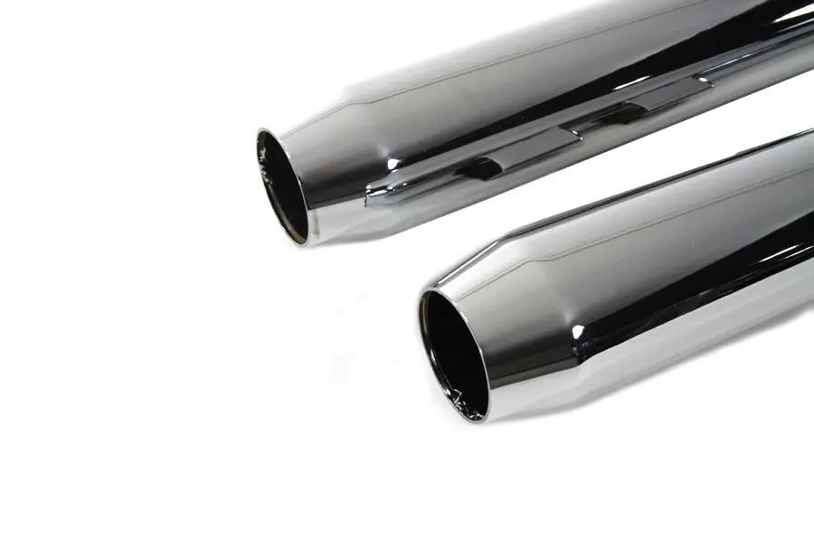 V-Twin Muffler Set with Chrome Short Tapered End Tips for Harley Davidson FLT (1995-2004) by V-Twin