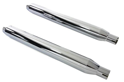 V-Twin Muffler Set with Chrome Short Tapered End Tips for Harley Davidson FLT (1995-2004) by V-Twin