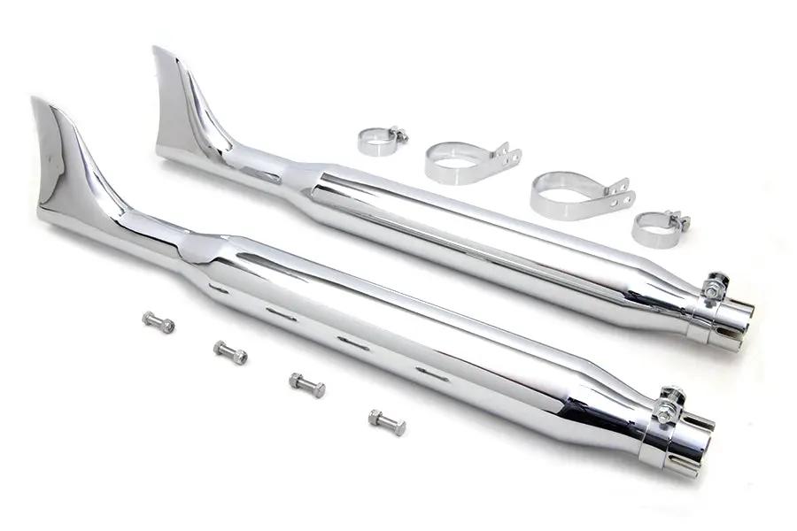 V-Twin Chrome Fishtail Muffler Kit - 30 Inch for Custom Exhaust Systems by V-Twin