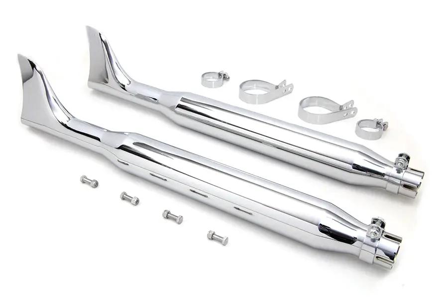 V-Twin Chrome Fishtail Muffler Kit - 30 Inch for Custom Exhaust Systems by V-Twin