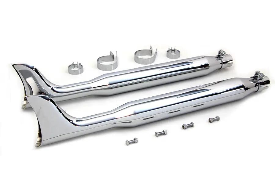 V-Twin Chrome Fishtail Muffler Kit - 30 Inch for Custom Exhaust Systems by V-Twin