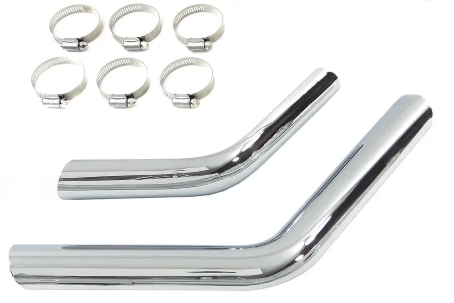 V-Twin Part 75333 Drag Exhaust Pipe Heat Shield Set Chrome for Harley Davidson FX Models by V-Twin