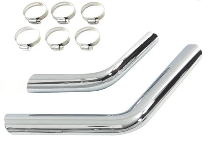V-Twin Part 75333 Drag Exhaust Pipe Heat Shield Set Chrome for Harley Davidson FX Models by V-Twin