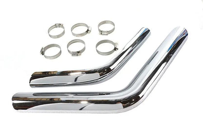V-Twin Part 75333 Drag Exhaust Pipe Heat Shield Set Chrome for Harley Davidson FX Models by V-Twin