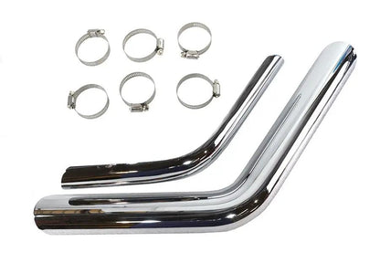 V-Twin Part 75333 Drag Exhaust Pipe Heat Shield Set Chrome for Harley Davidson FX Models by V-Twin