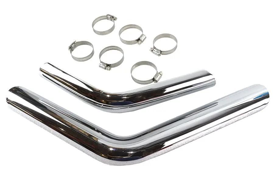 V-Twin Part 75333 Drag Exhaust Pipe Heat Shield Set Chrome for Harley Davidson FX Models by V-Twin