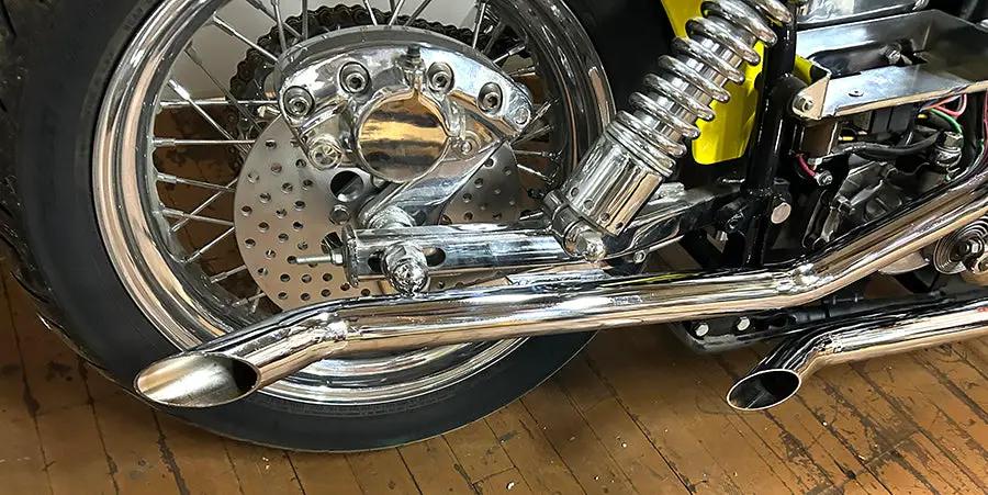 MCM FXE Goose Drag Pipe Set Chrome for Harley Davidson FXE (1970-1979) by MCM