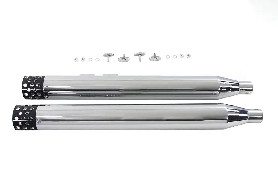 V-Twin Muffler Set with Black Shooter Style Ends for Harley Davidson FLT (Part #9079-C) by V-Twin