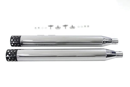 V-Twin Muffler Set with Black Shooter Style Ends for Harley Davidson FLT (Part #9079-C) by V-Twin