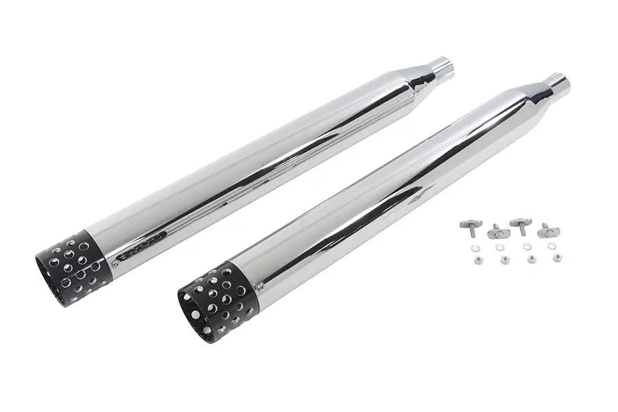 V-Twin Muffler Set with Black Shooter Style Ends for Harley Davidson FLT (Part #9079-C) by V-Twin