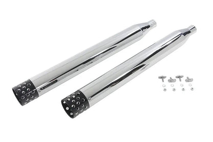 V-Twin Muffler Set with Black Shooter Style Ends for Harley Davidson FLT (Part #9079-C) by V-Twin
