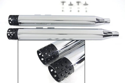 V-Twin Muffler Set with Black Shooter Style Ends for Harley Davidson FLT - 33 Inch Length by V-Twin