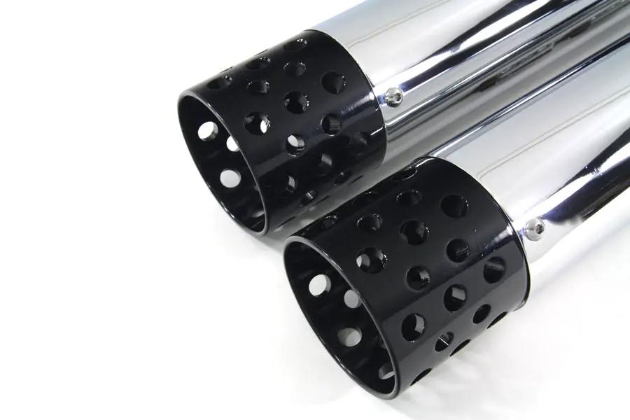 V-Twin Muffler Set with Black Shooter Style Ends for Harley Davidson FLT - 33 Inch Length by V-Twin