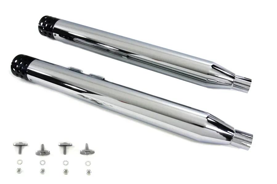 V-Twin Muffler Set with Black Shooter Style Ends for Harley Davidson FLT - 33 Inch Length by V-Twin
