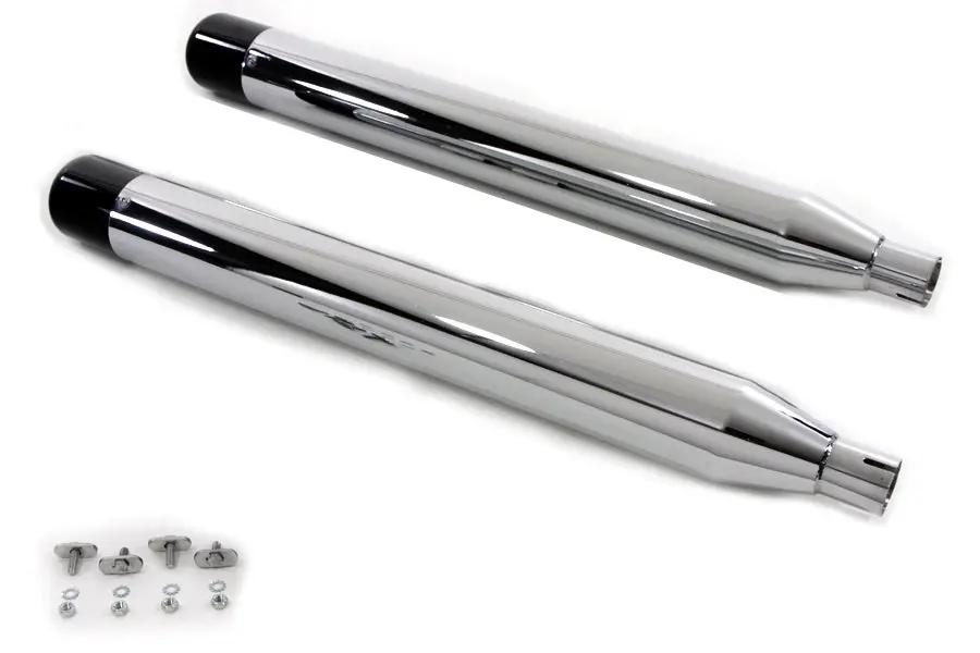 V-Twin Muffler Set with Black Hollow Point End Tips for Harley Davidson FLT (1995-2004) by V-Twin