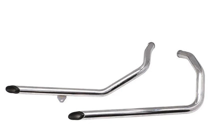 V-Twin Exhaust Drag Pipe Set Chrome with Black Slash Tips for Harley Davidson XL (1983-1992) by V-Twin