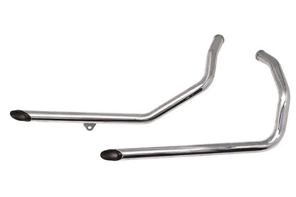 V-Twin Exhaust Drag Pipe Set Chrome with Black Slash Tips for Harley Davidson XL (1983-1992) by V-Twin