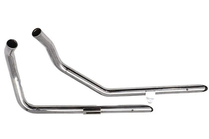 V-Twin Exhaust Drag Pipe Set Chrome with Black Slash Tips for Harley Davidson XL (1983-1992) by V-Twin