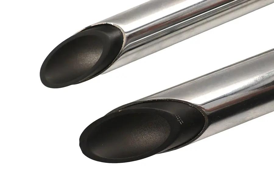 V-Twin Exhaust Drag Pipe Set Chrome with Black Slash Tips for Harley Davidson XL (1983-1992) by V-Twin