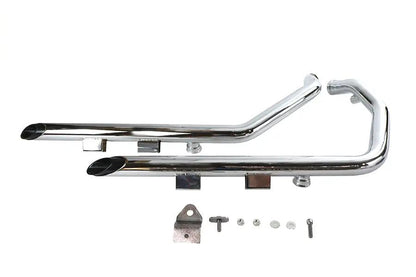 V-Twin Wyatt Gatling Exhaust Drag Pipe Set with Slash Cut Chrome Tips for Harley Davidson XL (2007-2013) by V-Twin