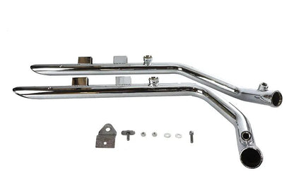 V-Twin Wyatt Gatling Exhaust Drag Pipe Set with Slash Cut Chrome Tips for Harley Davidson XL (2007-2013) by V-Twin