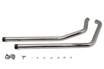 V-Twin Exhaust Drag Pipe Set with Short Straight Cut Black Tips for Harley Davidson FXST by V-Twin
