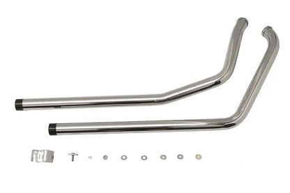 V-Twin Exhaust Drag Pipe Set with Short Straight Cut Black Tips for Harley Davidson FXST by V-Twin