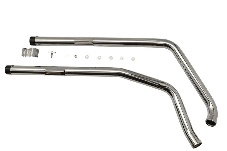 V-Twin Exhaust Drag Pipe Set with Short Straight Cut Black Tips for Harley Davidson FXST by V-Twin