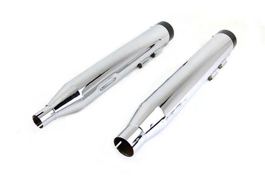Wyatt Gatling Muffler Set Chrome with Black Stub Nose Tip for Harley Davidson FLT (2017-2026) by Wyatt Gatling