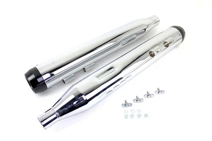 Wyatt Gatling Chrome Muffler Set with Black Taper Tip for Harley Davidson FLT (2017-2026) by Wyatt Gatling