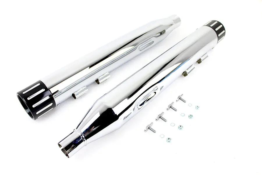 Wyatt Gatling Muffler Set with Chrome Finish and Black Revolver Tips for Harley Davidson FLT (2017-2026) by Wyatt Gatling
