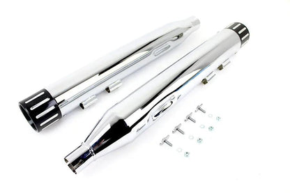Wyatt Gatling Muffler Set with Chrome Finish and Black Revolver Tips for Harley Davidson FLT (2017-2026) by Wyatt Gatling