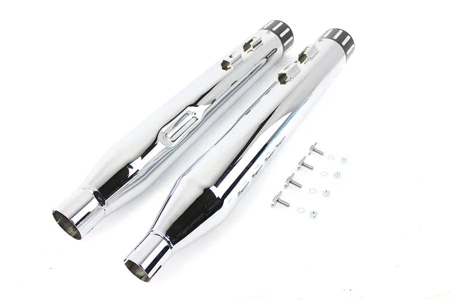 Wyatt Gatling Muffler Set with Chrome Finish and Black Revolver Tips for Harley Davidson FLT (2017-2026) by Wyatt Gatling