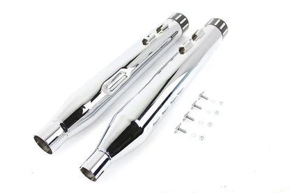 Wyatt Gatling Muffler Set with Chrome Finish and Black Revolver Tips for Harley Davidson FLT (2017-2026) by Wyatt Gatling