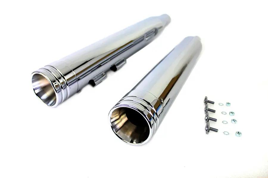 Wyatt Gatling Muffler Set Chrome with Chrome 2 Ring Comet for Harley Davidson FLT (2017-2026) by Wyatt Gatling