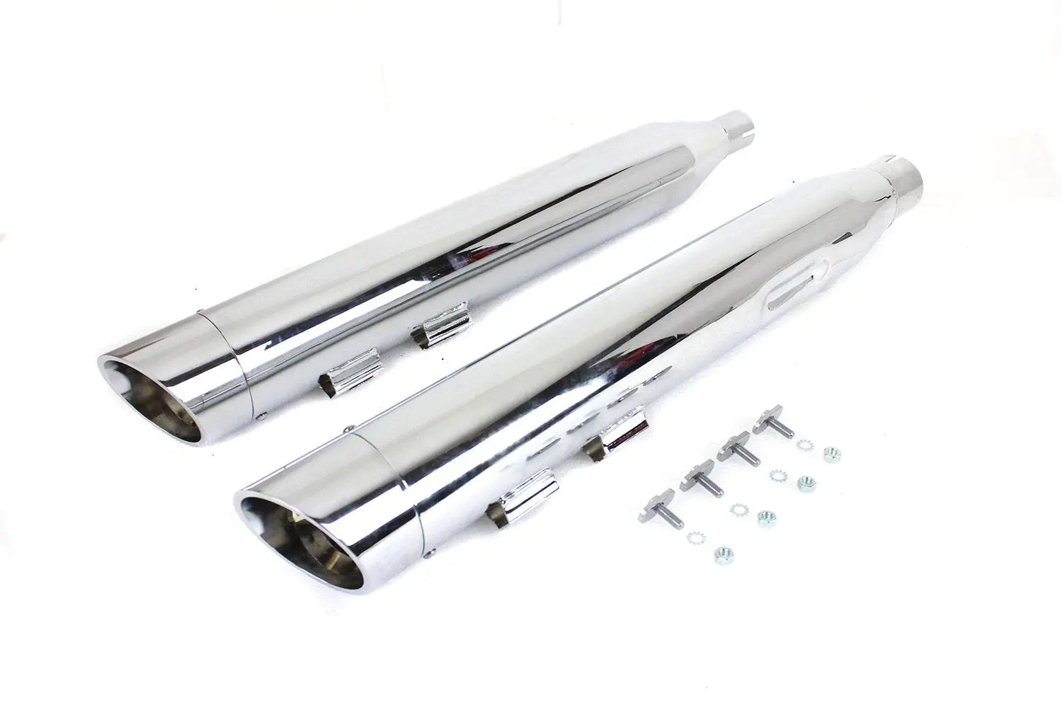 Wyatt Gatling Muffler Set Chrome with Chrome Slash Down Tip for Harley Davidson FLT by Wyatt Gatling