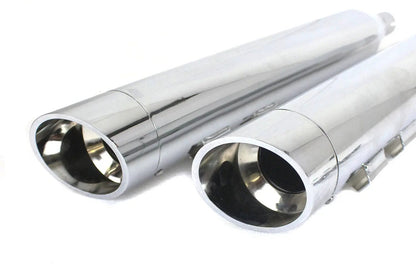 Wyatt Gatling Muffler Set Chrome with Chrome Slash Down Tip for Harley Davidson FLT by Wyatt Gatling