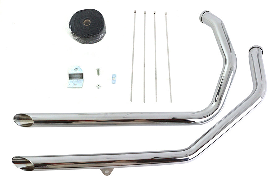 V-Twin Exhaust Drag Pipe Kit with Slash Cut Ends for 1986-1995 Harley-Davidson XL