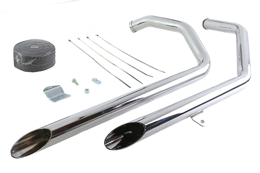 V-Twin Exhaust Drag Pipe Kit with Slash Cut Ends for 1986-1995 Harley-Davidson XL