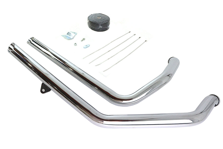 V-Twin Exhaust Drag Pipe Kit with Slash Cut Ends for 1986-1995 Harley-Davidson XL
