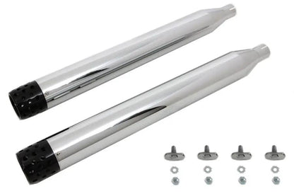 V-Twin Wyatt Gatling Muffler Set with Black Shooter Style End Tips for Harley Davidson FLT (1995-2004) by V-Twin