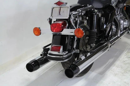 V-Twin Chrome Muffler Set with Black Medium Tapered End Tips for Harley Davidson FLT 1995-2004 by V-Twin